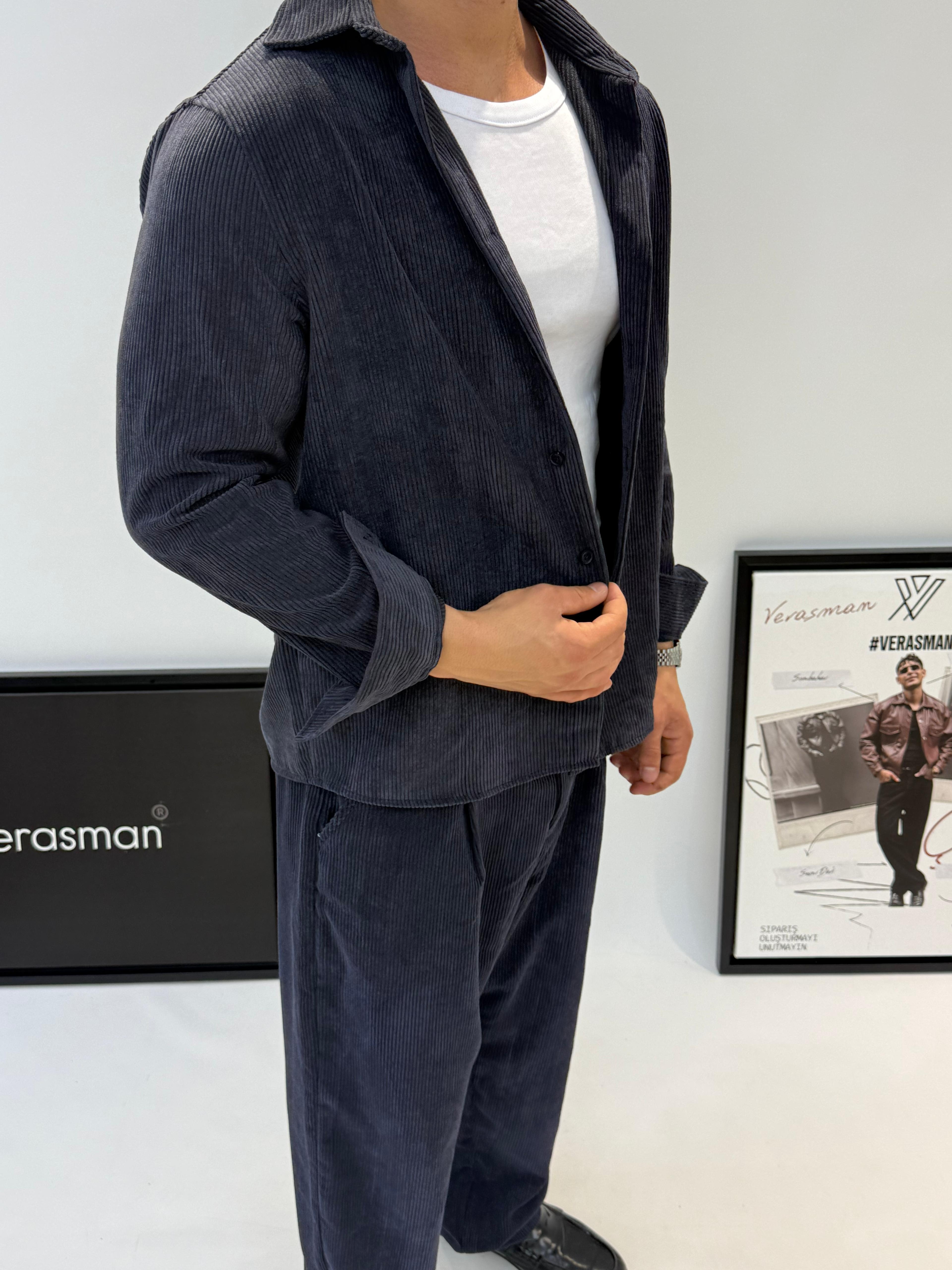 2512 OVERSİZE KADİFE TAKIM LACİVERT