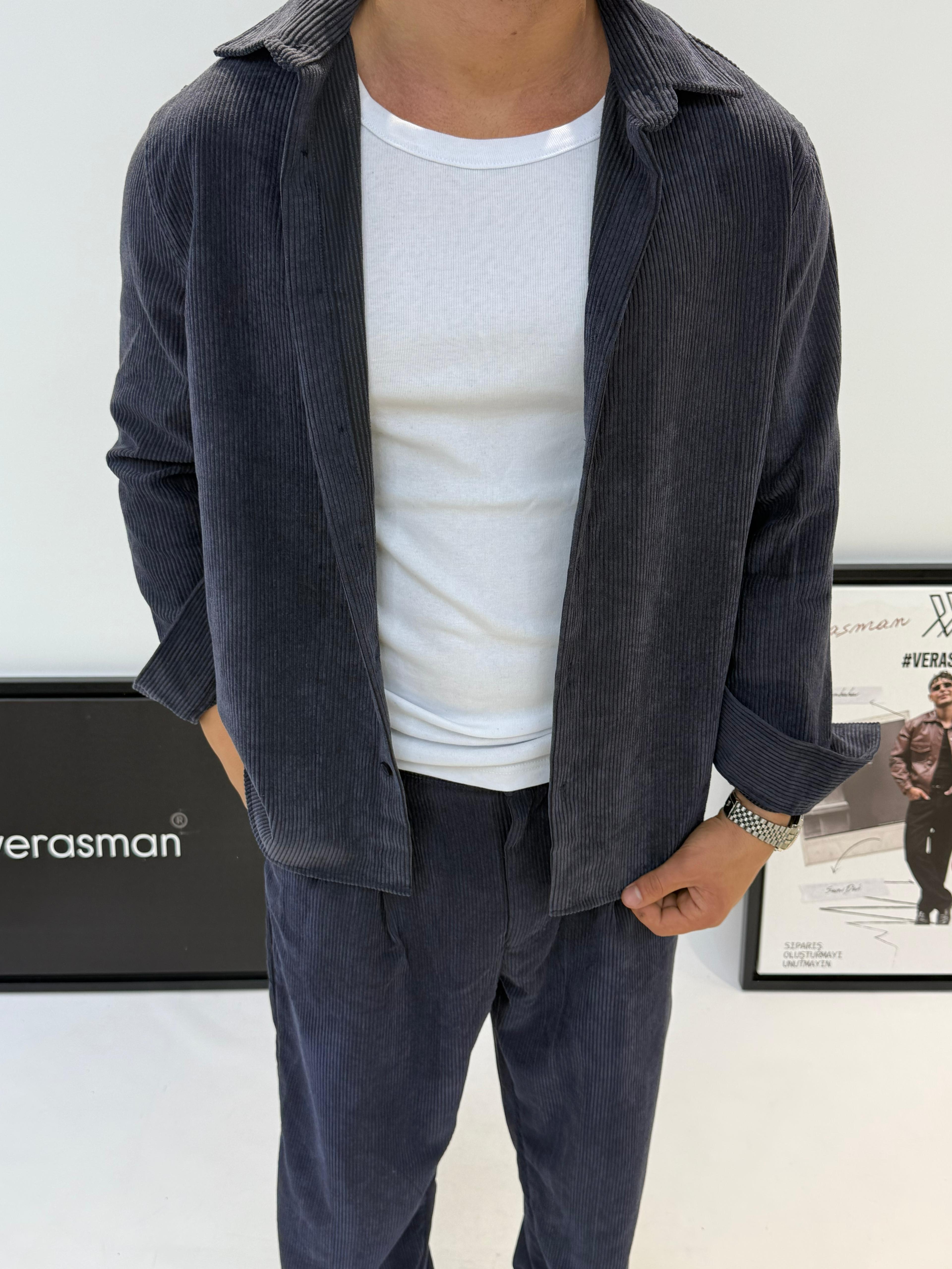 2512 OVERSİZE KADİFE TAKIM LACİVERT