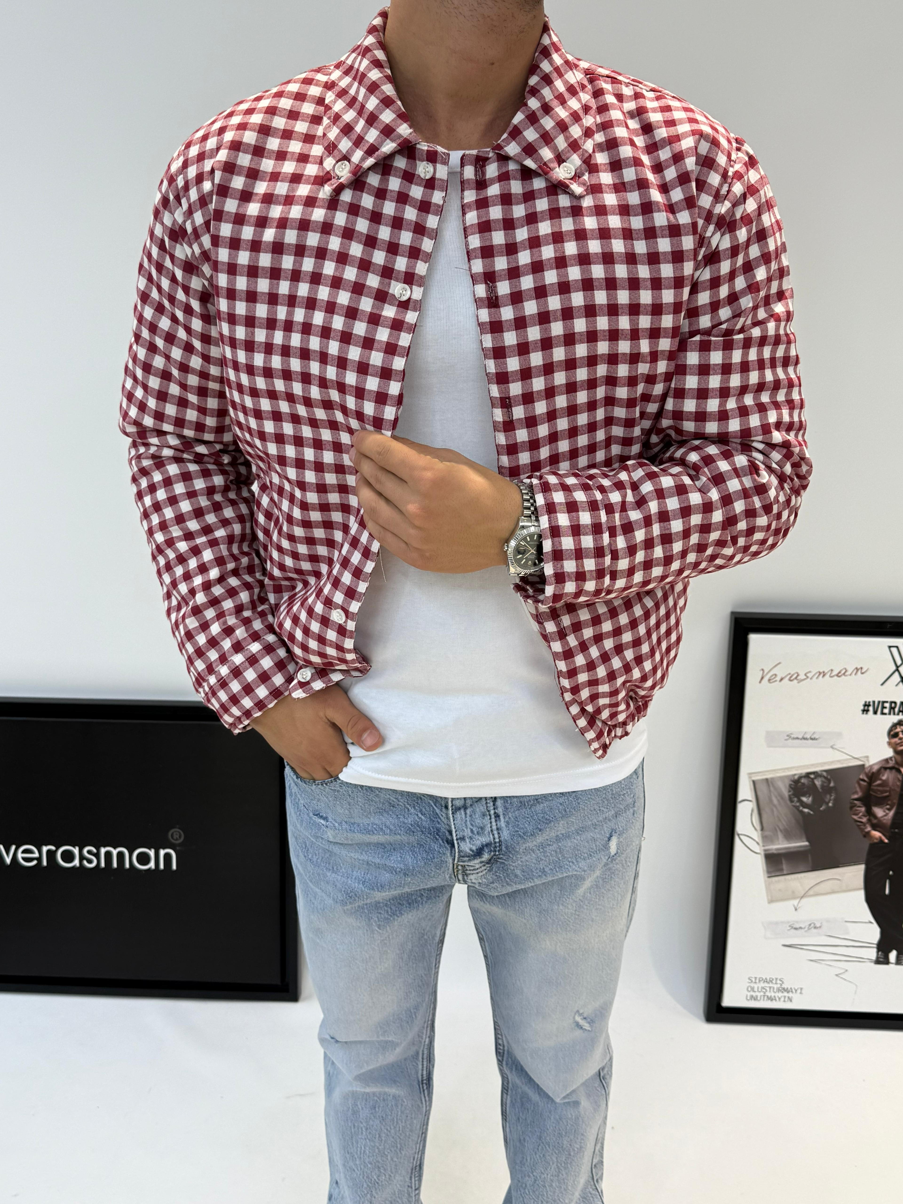 MARRAKECH KARELİ KIRMIZI ÇEKET