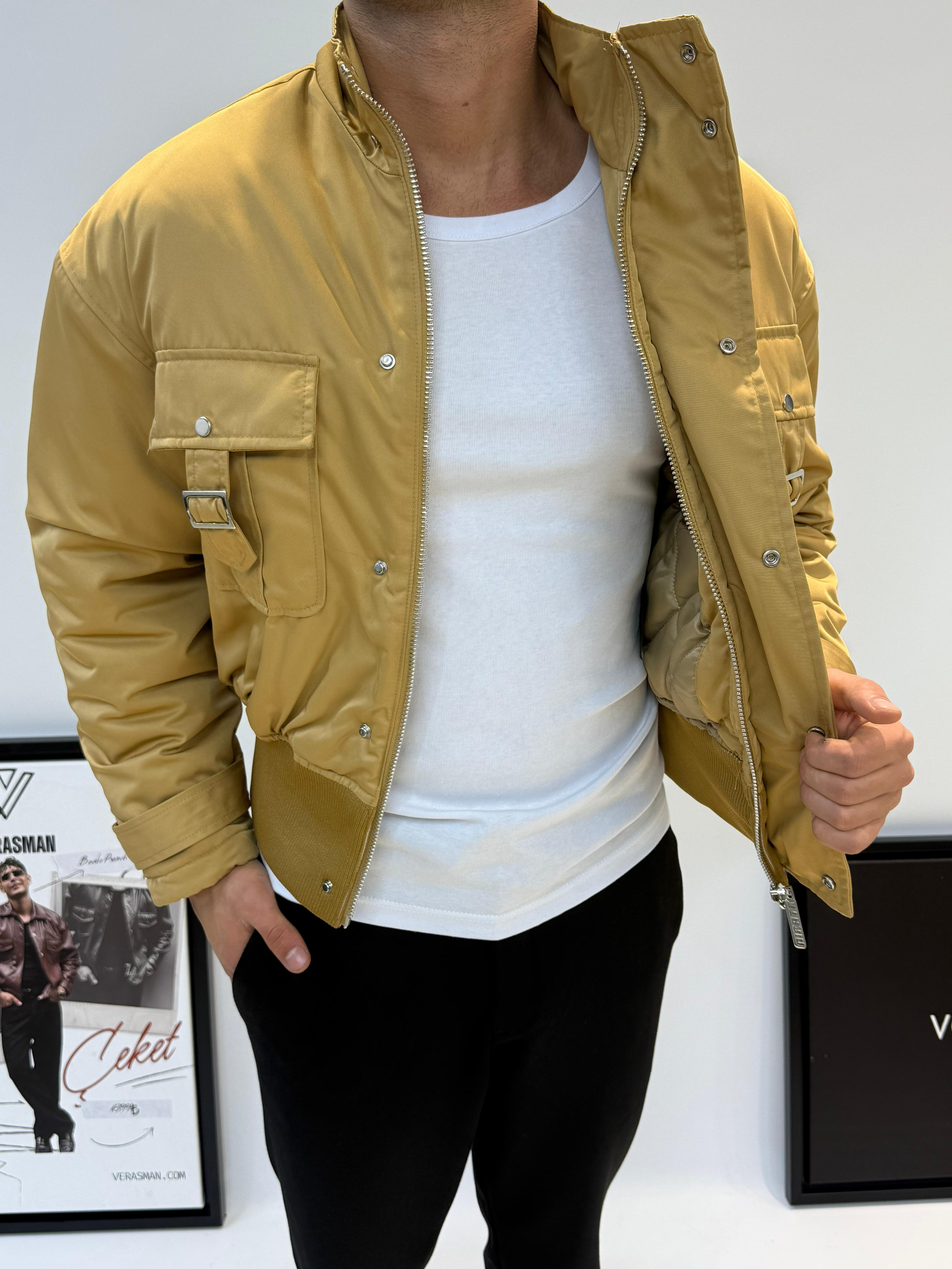 GİESTO BOMBER ÇEKET SARI