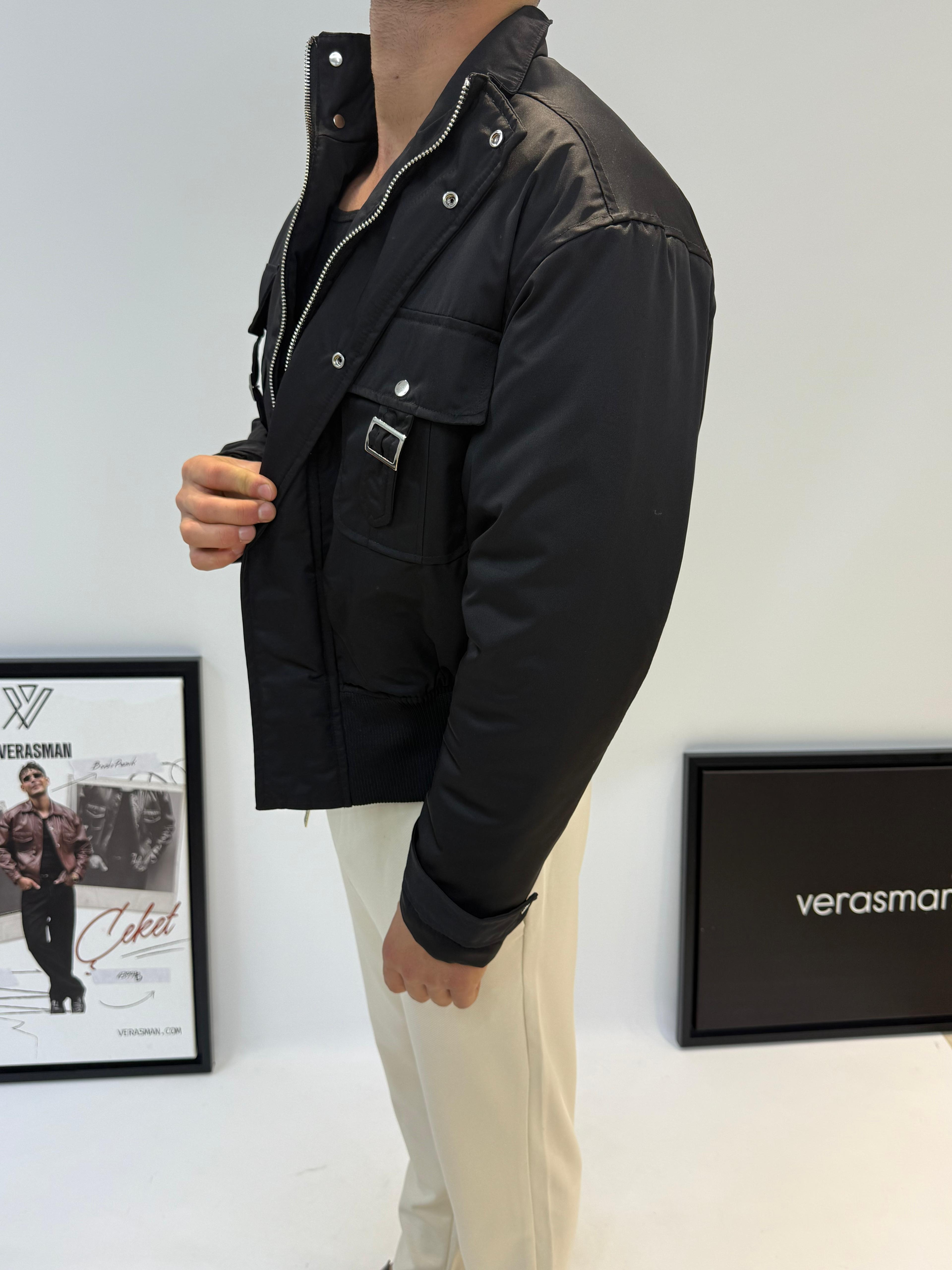 GİESTO BOMBER ÇEKET SİYAH