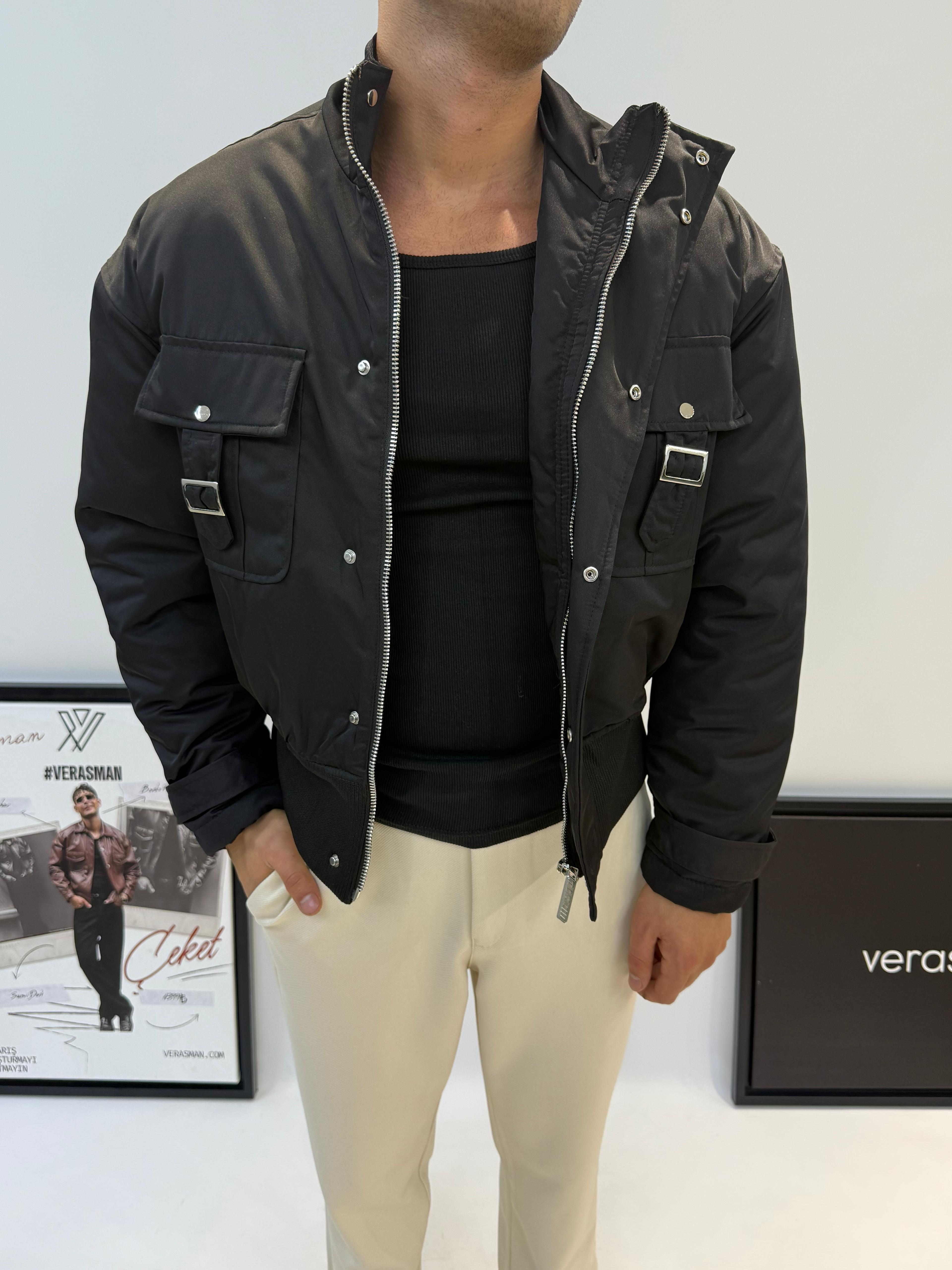 GİESTO BOMBER ÇEKET SİYAH