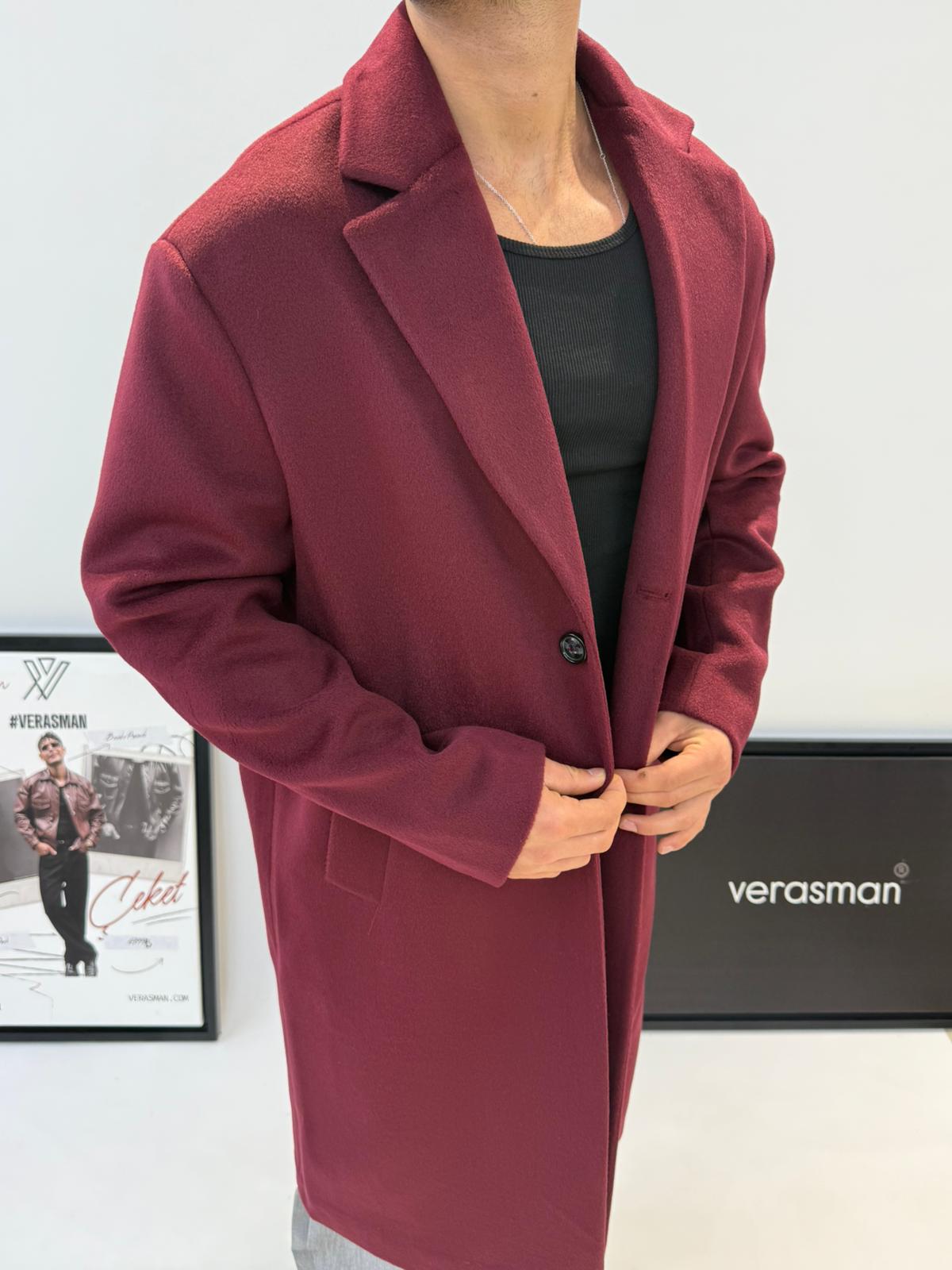 BORDO RELAXFİT KALIP KAŞE KABAN