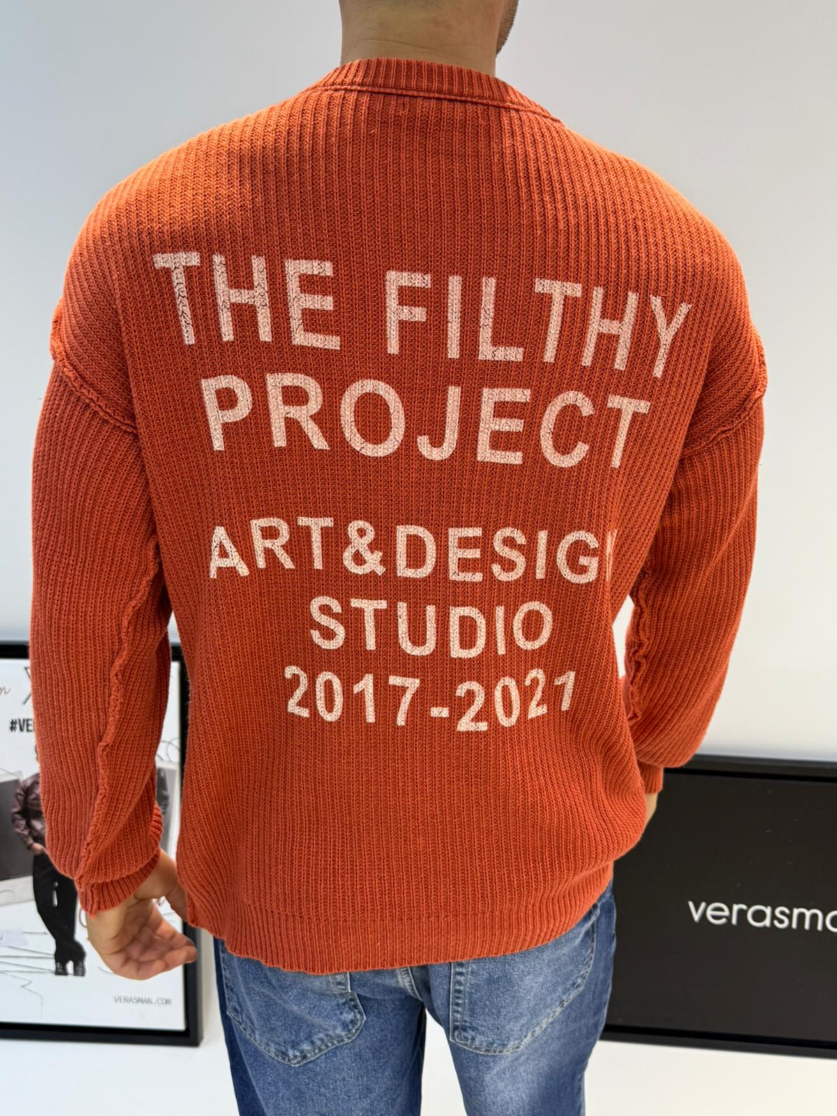 ART DEİSNG OVERSİZE KAZAK TURUNCU