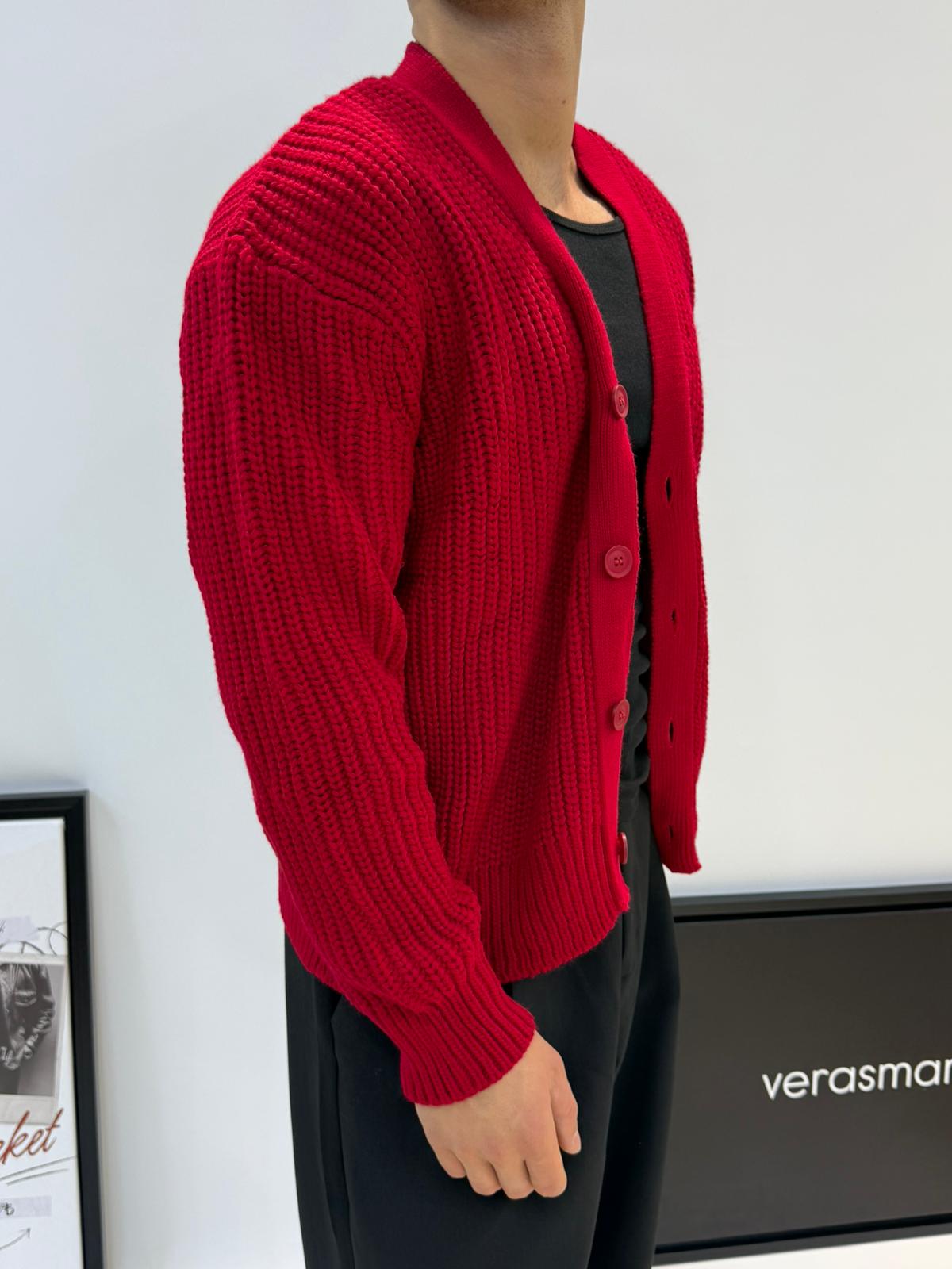 GG OVERSİZE TRİKO KIRMIZI HIRKA