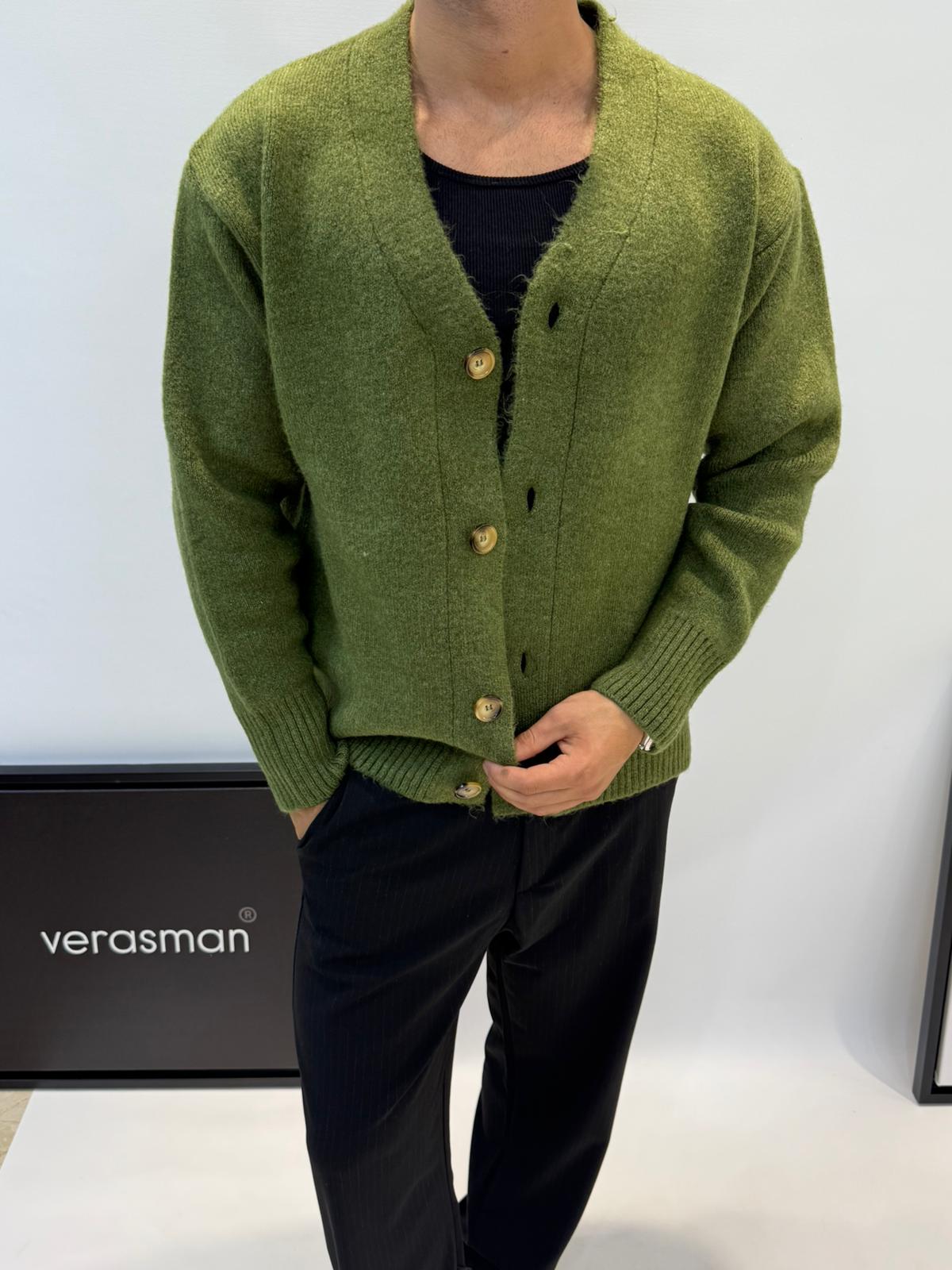 MRKCH OVERSİZE YÜN HIRKA YEŞİL