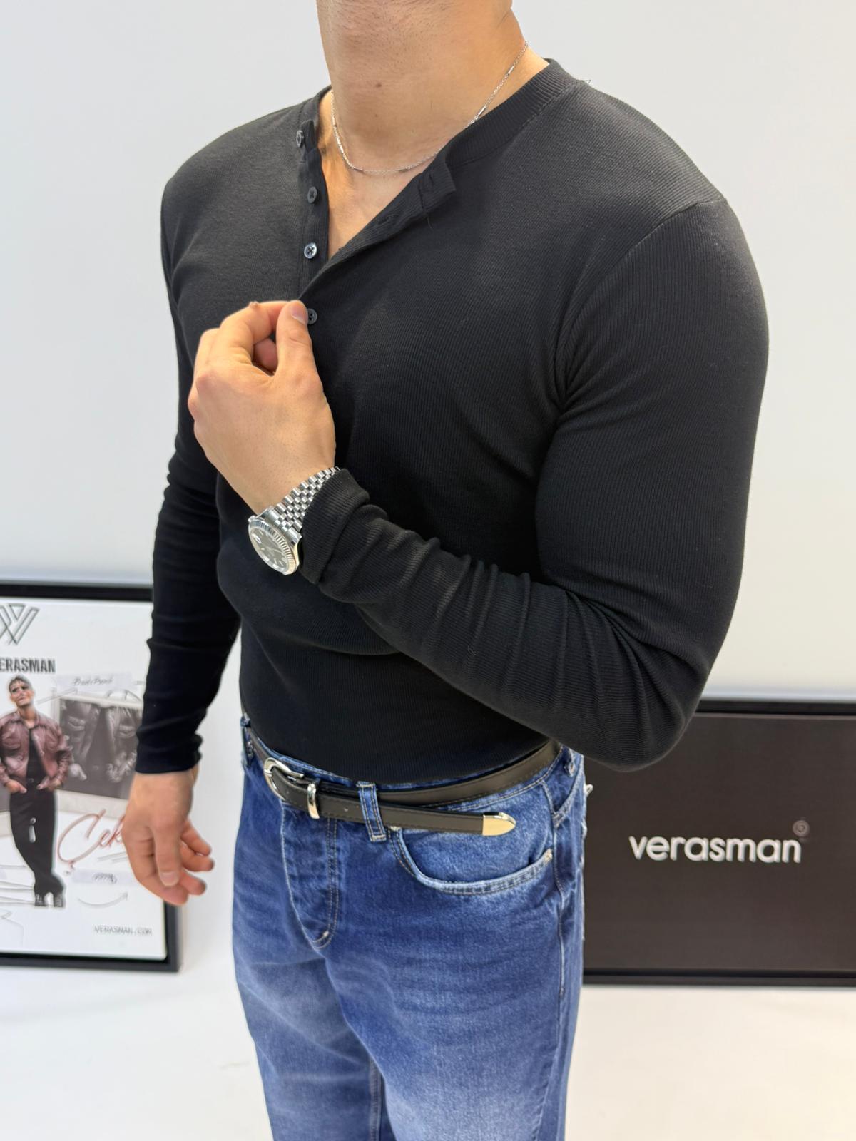 MRKCH SİYAH HAKİM YAKA SWEAT