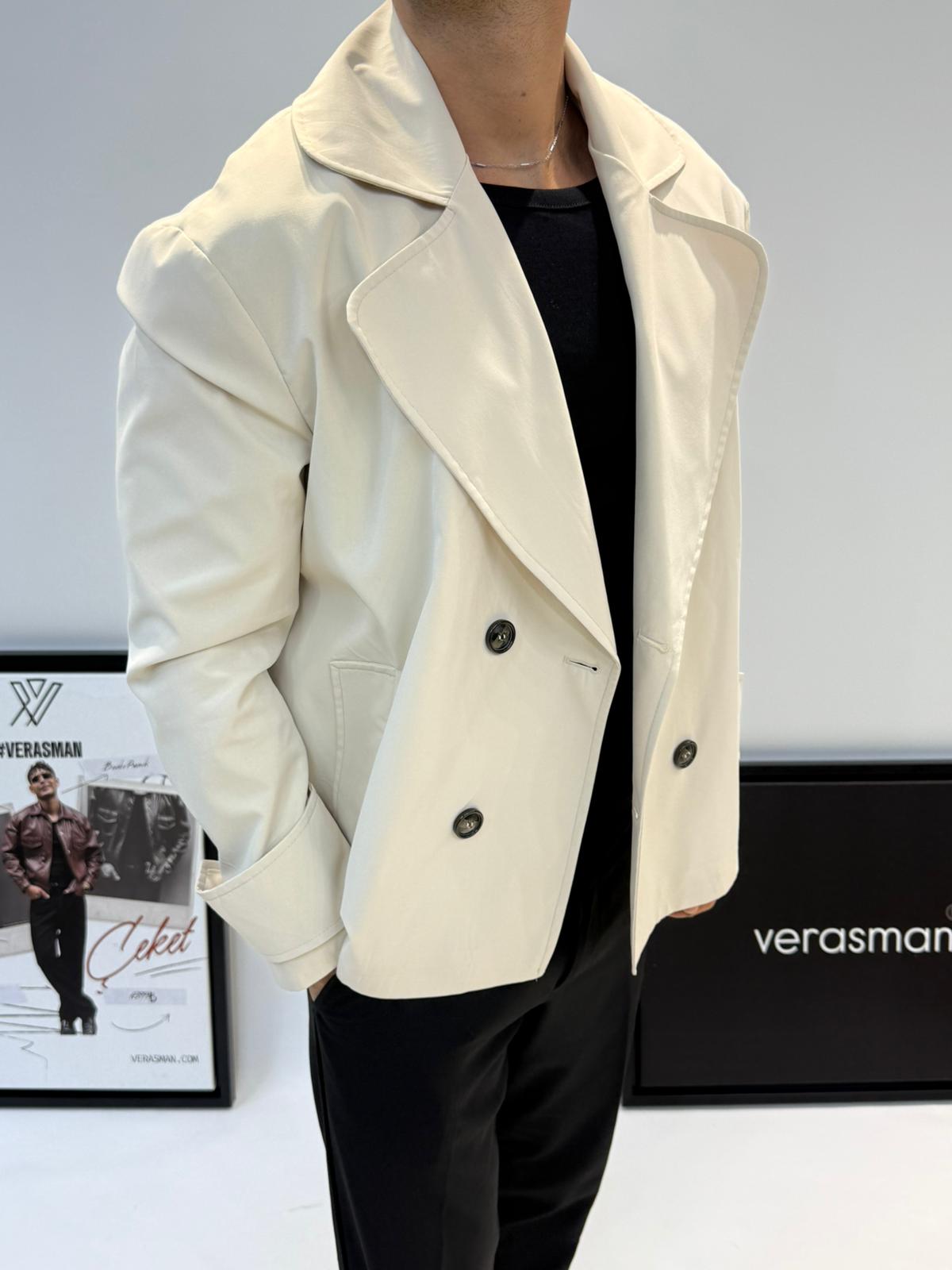 EKS1 CROP TRENÇKOT KREM