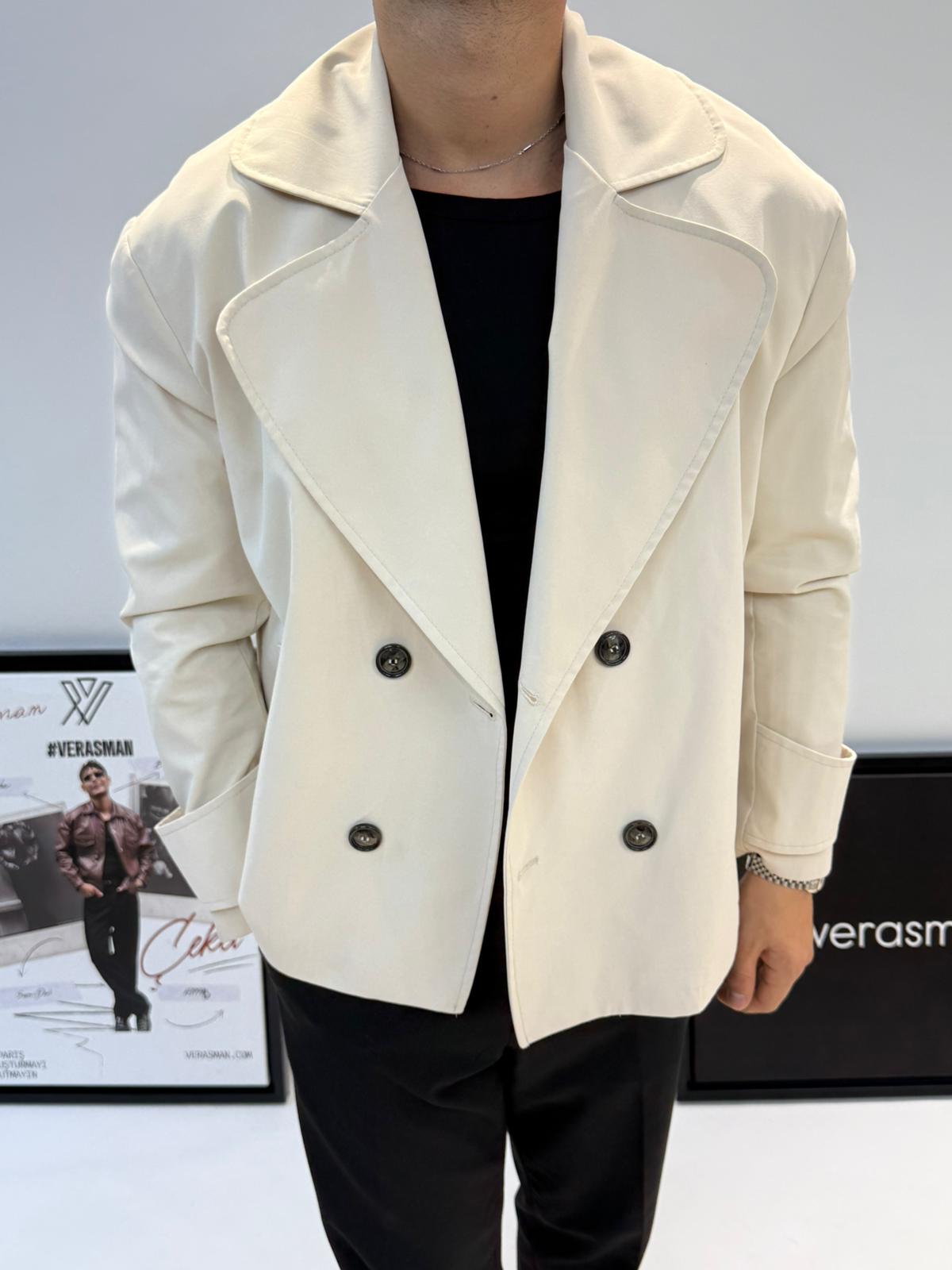 EKS1 CROP TRENÇKOT KREM