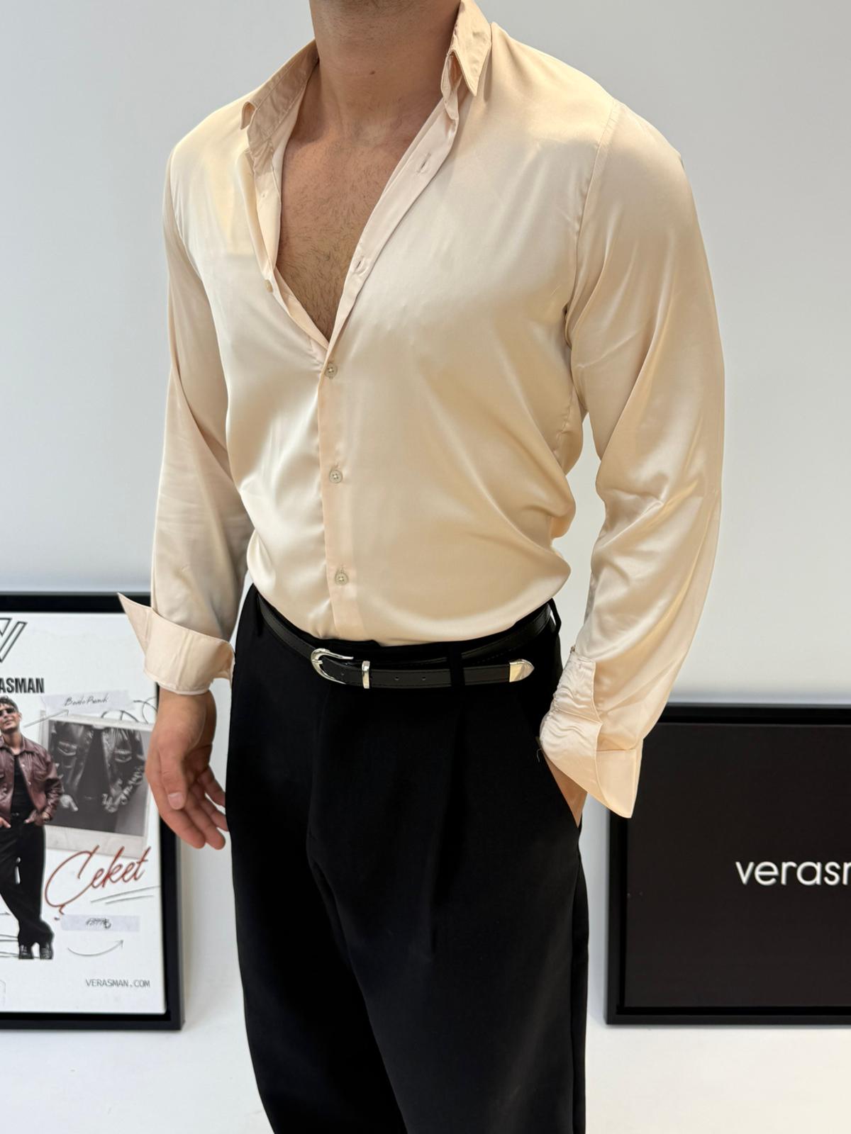 MRKCH SATEN GÖMLEK BEJ