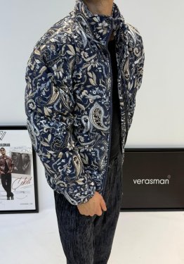 GİESTO FLOK DESENLİ MONT LACİVERT