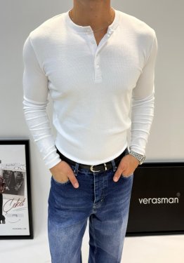 MRKCH BEYAZ  HAKİM YAKA SWEAT