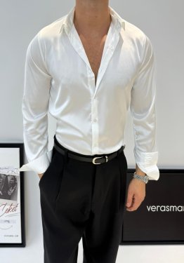 MRKCH SATEN GÖMLEK BEYAZ